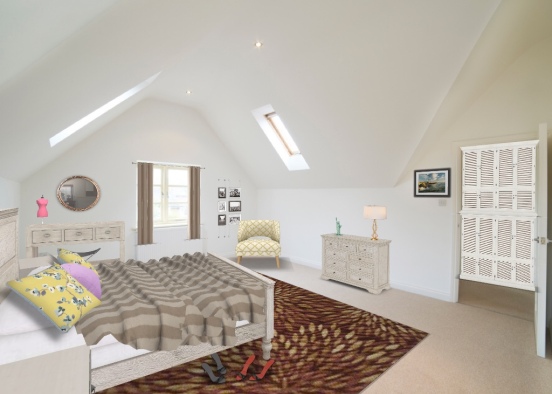 cozy chalet master bedroom Design Rendering