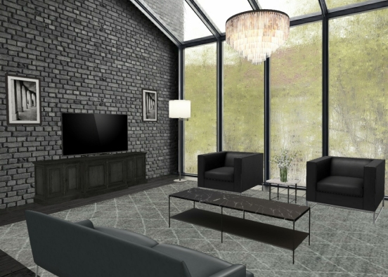 Luxe Living Room Design Rendering