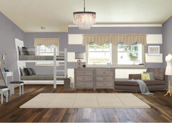 Twin Bedroom Design Rendering