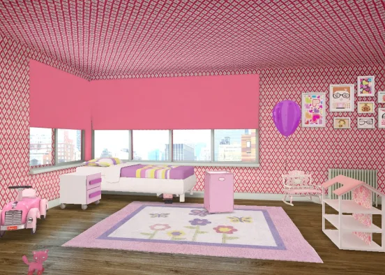 The pink room for the pink girl Design Rendering