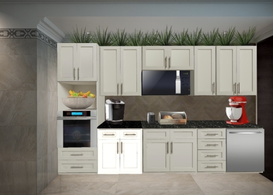 Simple kitchen Design Rendering