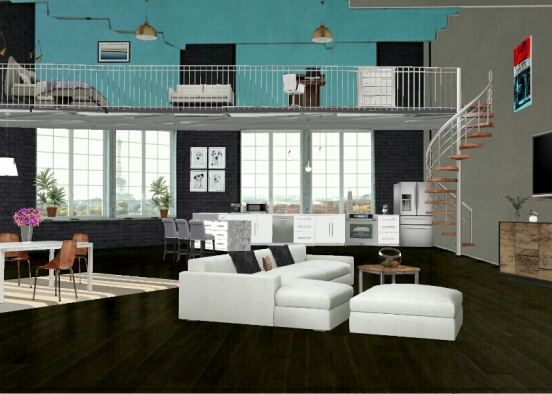 Copper black white and grey home  Design Rendering