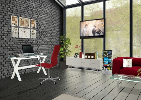 Sleek office Design Rendering