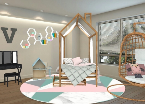 Dormitorio para niña Design Rendering