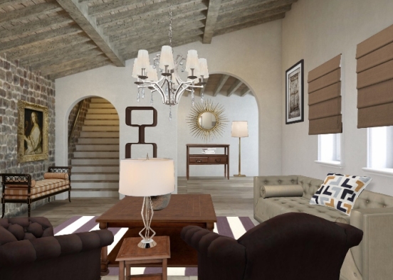 Classic living room Design Rendering