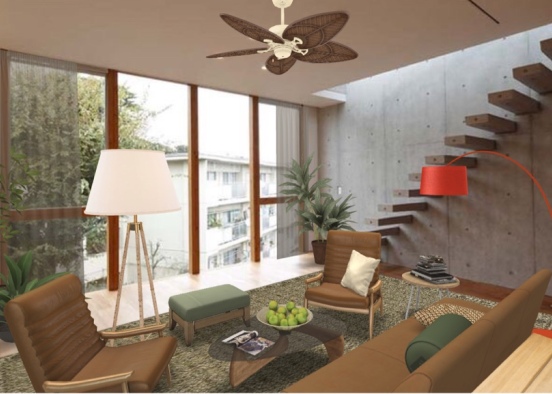 Living Room(mid-century modern) - IV Design Rendering
