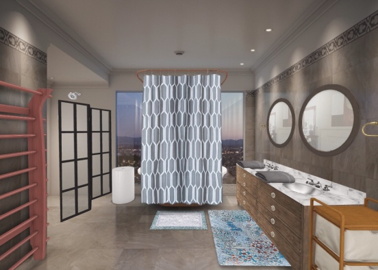 Modern City Bathroom Design Rendering
