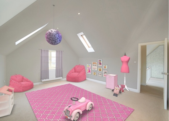 pink playroom Design Rendering