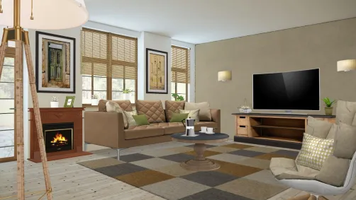 Salon marron et taupe