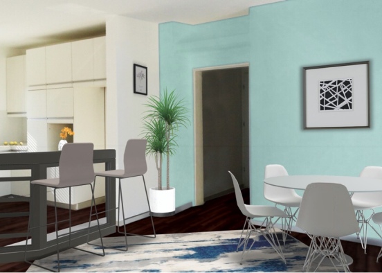 dinning room and kitchen  Design Rendering