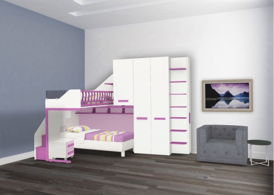 my dream house twin girl rooms  Design Rendering