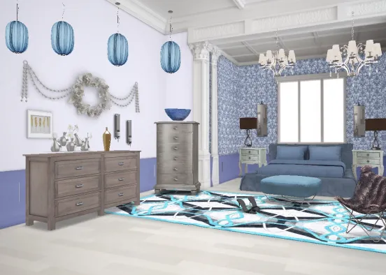 The Blue Guest Room Design Rendering