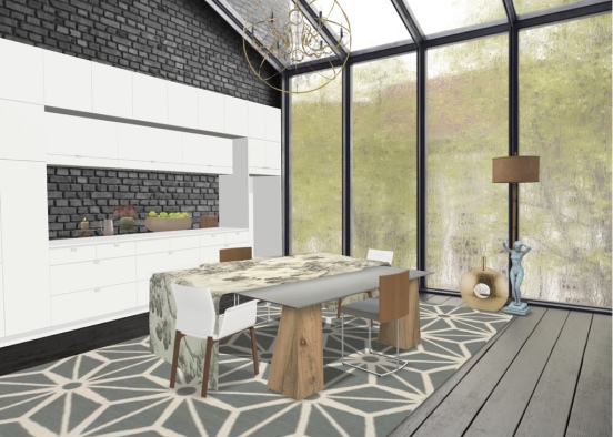 a modern and rustic look  Design Rendering