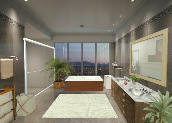 Banheiro elegante Design Rendering