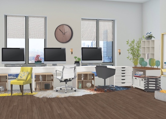 office for me and my two sisters Design Rendering