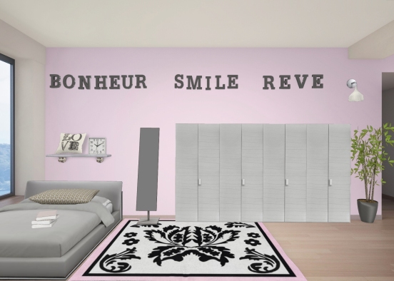 Une chambre girly Design Rendering