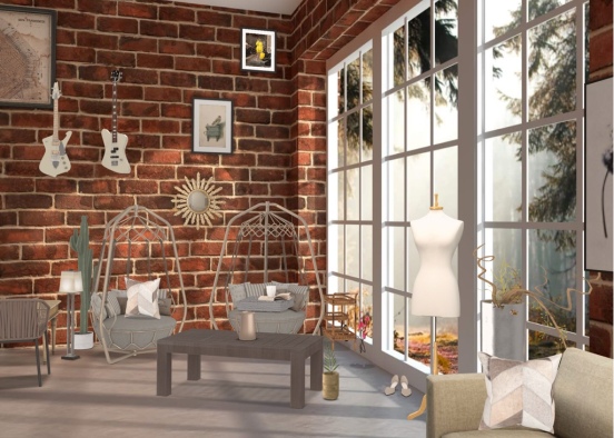 Designer living room Design Rendering