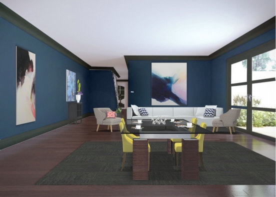 Living and Dining Design Rendering