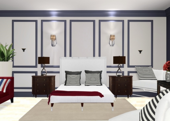 Swanky Hotel room Design Rendering
