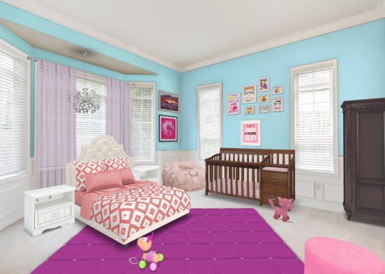 young girl bedroom Design Rendering