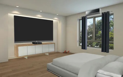 Cuarto devis frentera televisor y ventana