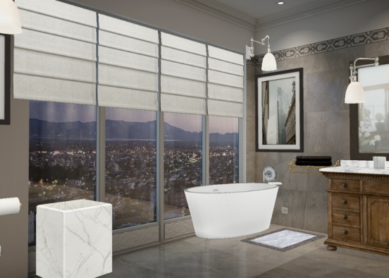 Luxury bathroom  Design Rendering