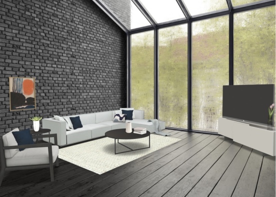 modern loft lounge Design Rendering