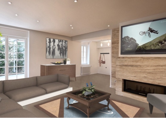 living room interior  Design Rendering