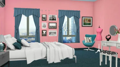 Pink Blue Bedroom