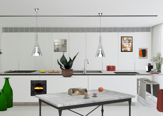 Cucina Minimal Estremamente Moderna  Design Rendering