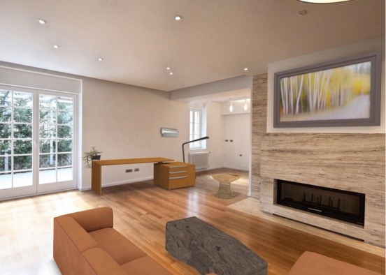 living room study Design Rendering