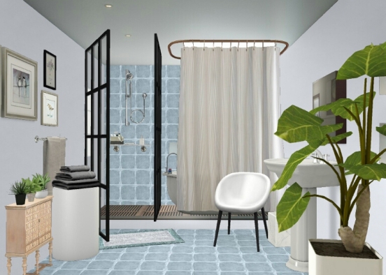 Small Apartment Bathroom Design Rendering