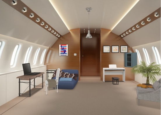 Jet Plane Room Design Rendering