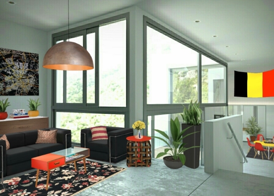 Modern living and dining room || World Cup Contest Design Rendering