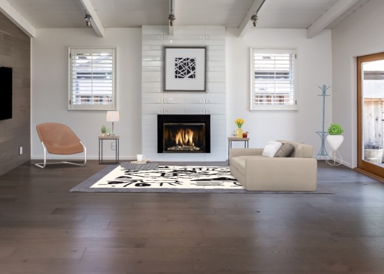 cozy suburb living room  Design Rendering