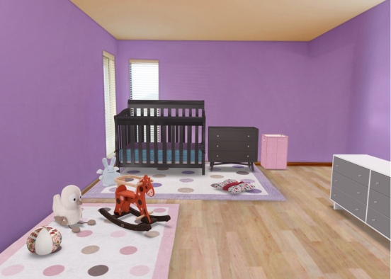 Chambre de bébé fille  Design Rendering