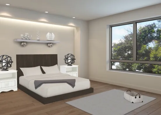 Light Grey Bedroom Design Rendering