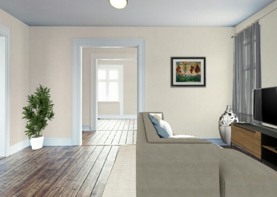Sala de estar simples e elegante  Design Rendering