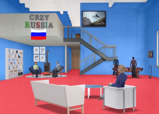 Crazy Russia : living room  Design Rendering