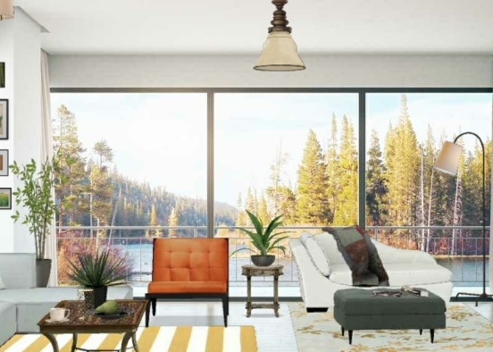 Lakeside livingroom  Design Rendering