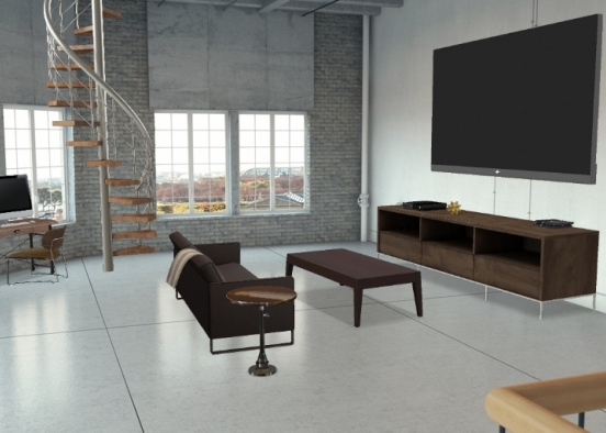 Industrial living area Design Rendering