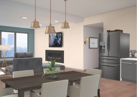 Gray claaisc Modern city apartment Design Rendering