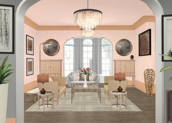 Pink and bronze luxury tones Design Rendering