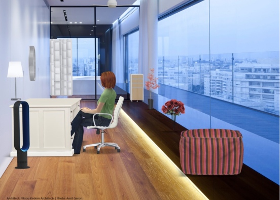 Modern White Office Design Rendering