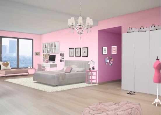 Girl’s luxury bedroom  Design Rendering