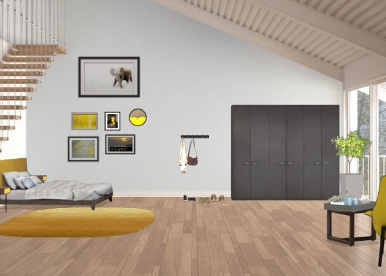 Chambre moutarde  Design Rendering