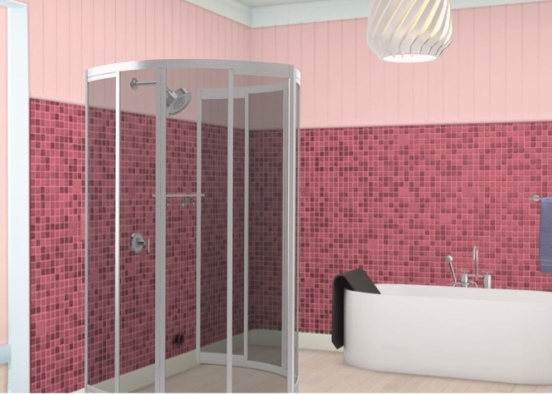 banheiro de quarto de menina  Design Rendering