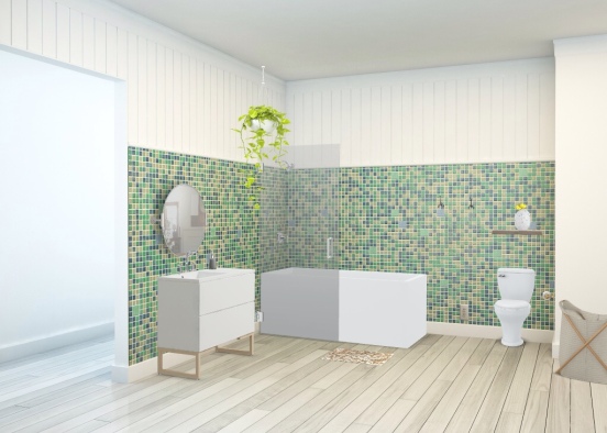 renovated family bathroom Design Rendering