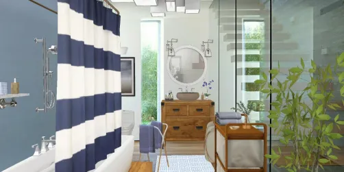 Open blue bath