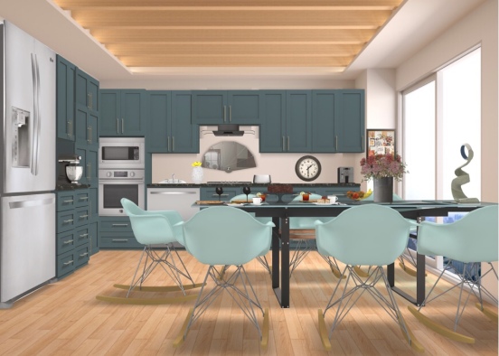 Kitchen and DINING ROOM  Design Rendering